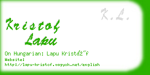 kristof lapu business card